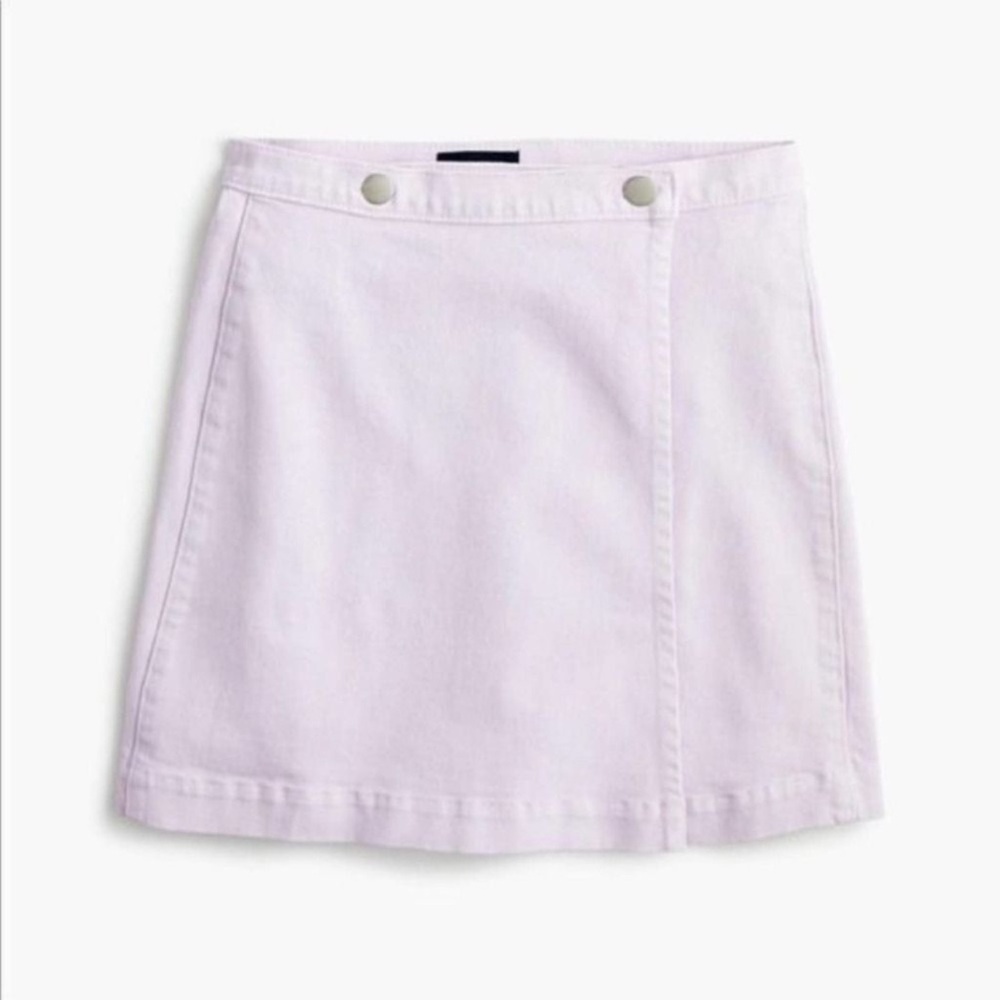 J.Crew. Light purple denim wrap skirt